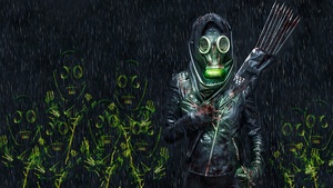 Person in Mask, Fighter, Scary, Rain, Blood, Manipulation, Anonymous, 4K wallpaper
