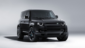 Land Rover Defender 110, 2021, Monochrome, Black Edition, Black and White, 4K wallpaper