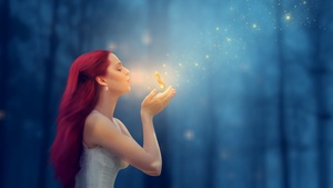 Fantasy girl, Forest, Dream, Blur background, Manipulation, 4K wallpaper