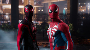Marvels Spider-Man 2, 2023 Games, PlayStation 5, Marvel Superheroes, Marvel Comics, Advanced suit, Upgraded suit, Spiderman, 4K wallpaper