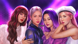 Blackpink, Artwork, Girl group, Lisa, Jisoo, Jennie, Rose (Blackpink), Girly backgrounds, K-Pop singer, Korean singers, 4K wallpaper