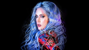 Alissa White-Gluz, Portrait, Canadian singer, Black background, 4K wallpaper