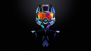 Master Chief, Halo, Dark background, Minimal art, 4K wallpaper