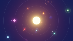 Solar system, Planets, Galaxy, Orbit, Sun, Moon, Stars, Universe, Illustration, 4K wallpaper