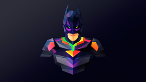 Batman, Low poly, DC Superheroes, Colorful, Dark background, Minimal art, 4K wallpaper