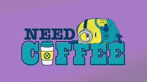 Minion, Coffee, Purple background, 4K wallpaper