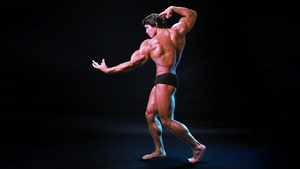 Arnold Schwarzenegger, Dark background, American actor, Bodybuilder, 4K wallpaper