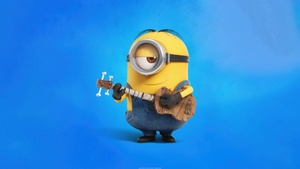 Minion, Blue background, Despicable Me, 4K wallpaper