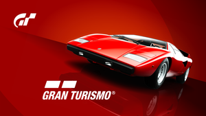 Lamborghini Countach LP400, Gran Turismo, Red background, 4K wallpaper