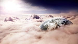 Earth, Clouds, Surreal, Star Trek, Digital composition, 4K wallpaper