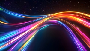 Dynamic, Neon trails, Energy, Galaxy, Futuristic, Colorful background, Cosmic, Stars in sky, 4K wallpaper