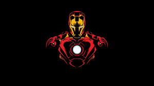 Iron Man, AMOLED, Marvel Superheroes, Minimal art, Black background, 4K wallpaper