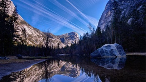Yosemite Valley, Mirror Lake, Yosemite National Park, Reflection, Daylight, Blue Sky, California, 4K wallpaper
