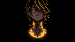 Kazutora Hanemiya, Tokyo Revengers, AMOLED, Neon art, Black background, 4K wallpaper