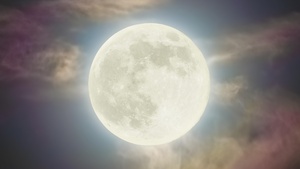 Full moon, Clouds, Astrophotography, 4K wallpaper
