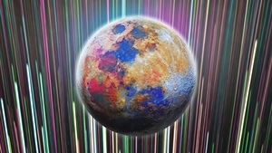 Moon, Star Trails, Colorful, Synthwave, HDR, Cosmic, Outrun, 4K wallpaper