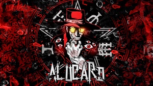 Alucard, AI art, Hellsing, Red background, 4K wallpaper