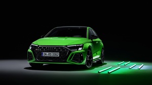 Audi RS 3 Sedan, Luxury Sedan, Black background, 2021, 4K wallpaper