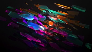 Gamut, Shapes, Colorful, Spectrum, Black background, Split, Circle, Glass, Multicolor, 4K wallpaper