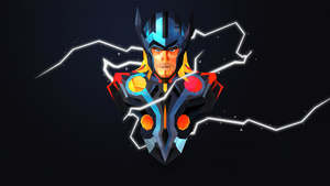 Thor, God of Thunder, Marvel Superheroes, Dark background, Lightning, 4K wallpaper