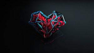 Love heart, Dark aesthetic, Artwork, Heartbeat, Dark background, 4K wallpaper