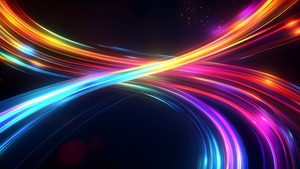 Neon, Curves, Infinity, Neon trails, Dynamic, Energy, Galaxy, Cosmic, Colorful background, 4K wallpaper