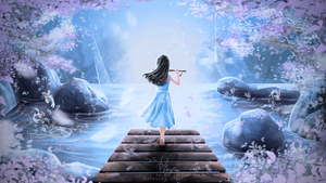 Girly, Dream, Surreal, Spring, Digital Art, Illustration, Digital paint, 4K wallpaper