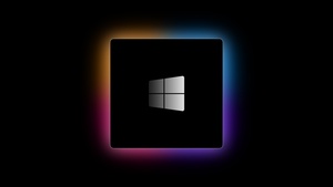 Windows logo, Black background, Gradient background, Windows 10, AMOLED, 4K wallpaper