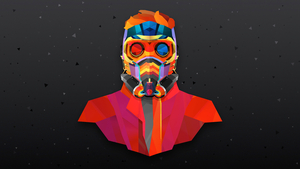 Star-Lord, Marvel Superheroes, Marvel Comics, Dark background, Low poly, 4K wallpaper