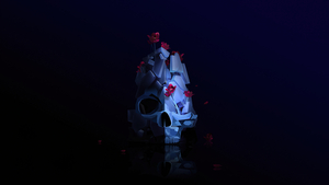 Skull, Low poly, Artwork, Dark background, Roses, Simple, 4K wallpaper