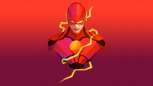 The Flash, Low poly, Artwork, Marvel Superheroes, Red background, Marvel Comics, 4K wallpaper