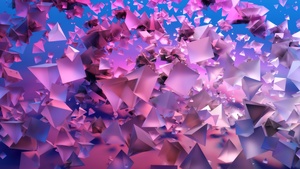 3D Shapes, 3D background, Gradient background, Pink, Frosty, Triangles, 4K wallpaper