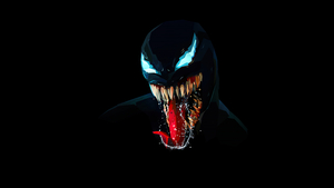 Venom, Low poly, AMOLED, Black background, Marvel Comics, 4K wallpaper