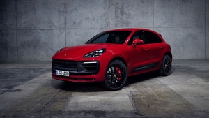 Porsche Macan GTS, 2021, Red cars, 4K wallpaper