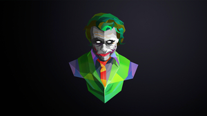 Joker, DC Comics, Dark background, Low poly, Clown, Chaos, 4K wallpaper