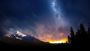 Swiss Alps, HDR, Mountains, Night, Milky Way, Starry sky, Night sky, 4K wallpaper