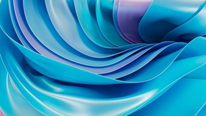 Fluidic, Blue abstract, 3D Render, Digital Art, Smooth, Curves, Modern, Aesthetic, Futuristic, Gradient curves, Texture, 4K wallpaper