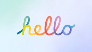 Hello, Typography, Gradient background, Colorful, White background, Apple Event, Pastel background, 4K wallpaper