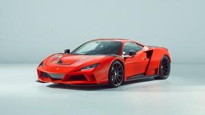 Novitec Ferrari F8 Tributo N-Largo, 2021, Sports cars, White background, Red cars, 4K wallpaper