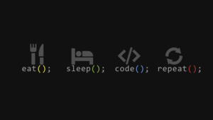 Eat, Sleep, Code, Repeat, Black background, Programmer quotes, 4K wallpaper