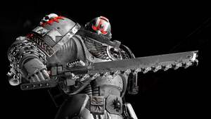 AMOLED, Black background, Warhammer 40K Space Marine 2, Monochrome, 4K wallpaper