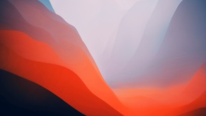 macOS Monterey, Stock, Orange, Light, Layers, 4K wallpaper