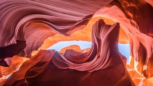Lower Antelope Canyon, Rock formations, Arizona, USA, Tourist attraction, Famous Place, 4K wallpaper