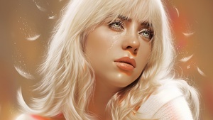 Billie Eilish, Artwork, American singer, Portrait, Girly, Beautiful, 4K wallpaper