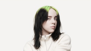 Billie Eilish, White background, American singer, Portrait, 4K wallpaper