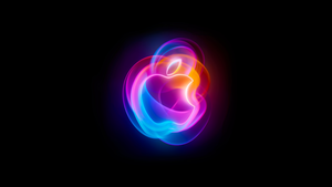 Apple Event, Dark aesthetic, Black background, AMOLED, Colorful art, Apple logo, Vibrant, 4K wallpaper
