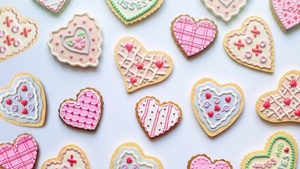 Cookies, Heart shape, Valentines Day, Romantic, Pink, February, 4K wallpaper