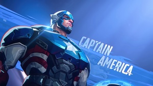 Captain America, Marvel Rivals, 2024 Games, Blue background, 4K wallpaper