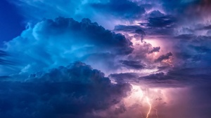 Thunderstorm, Lightning, Stormy Clouds, 4K wallpaper
