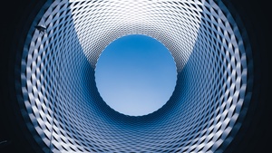 Basel exhibition center, Modern architecture, Sky view, Spiral, Switzerland, 4K wallpaper